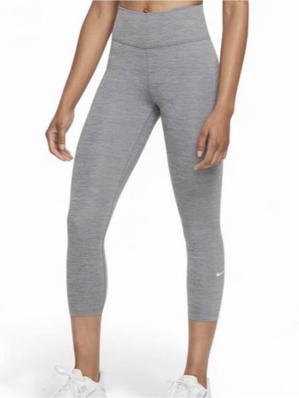 Nike one Women's Mid-Rise Crop heather gray Leggings